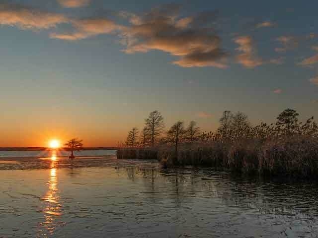 Tim Erskine sunset photo over river