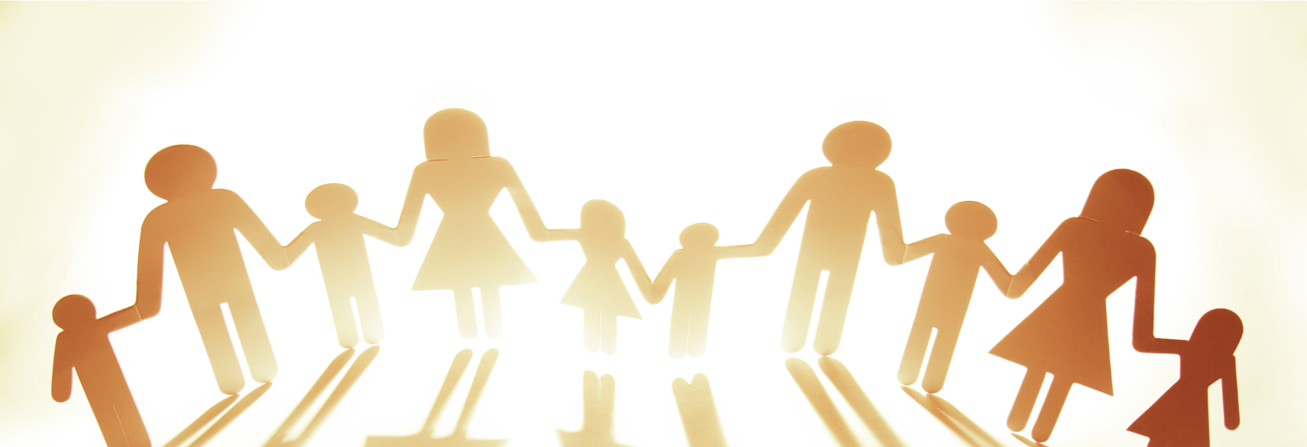 Paper cutouts of family holding hands Financial Assistance header