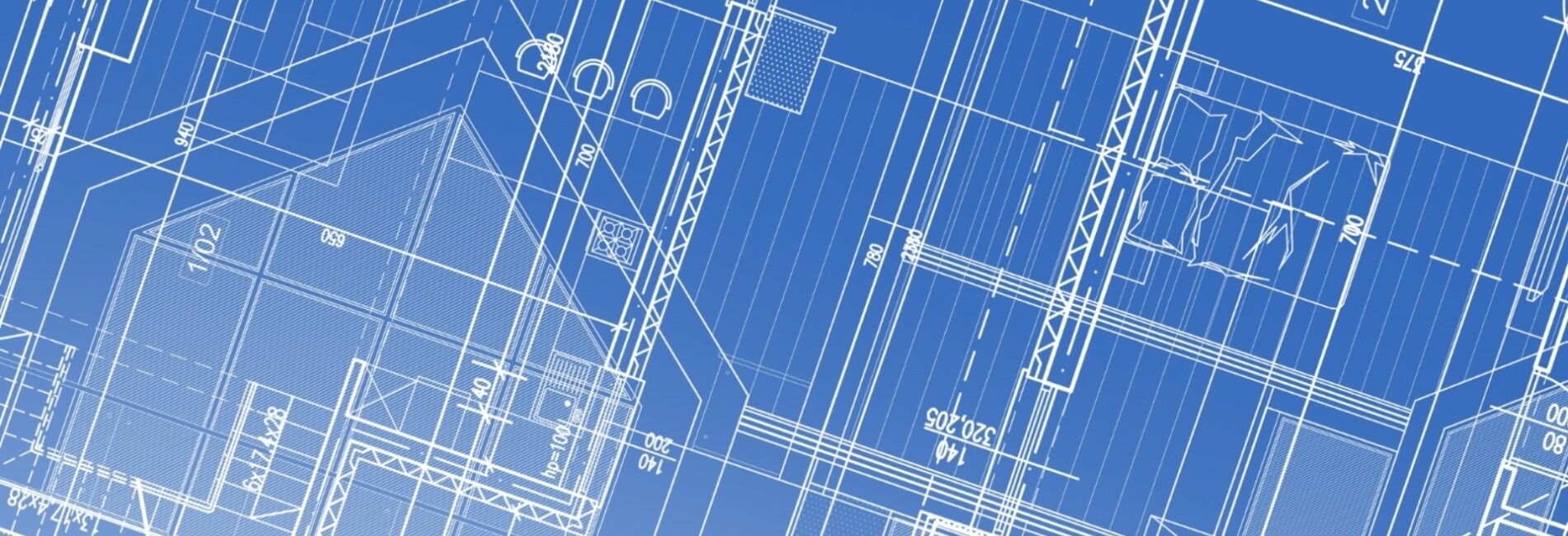 Blueprint drawing of house