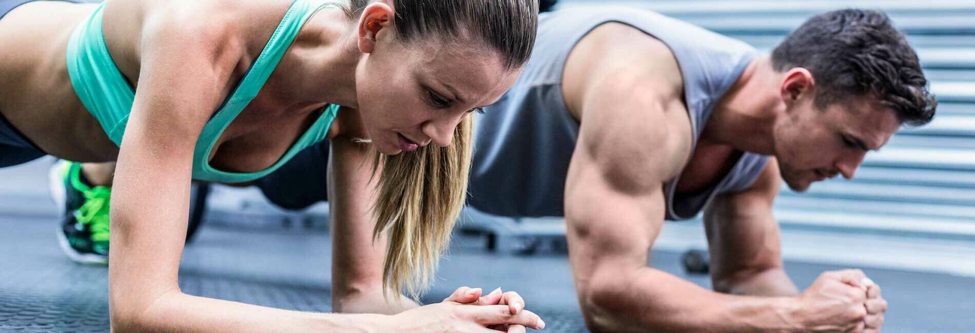 Man and Woman Planking