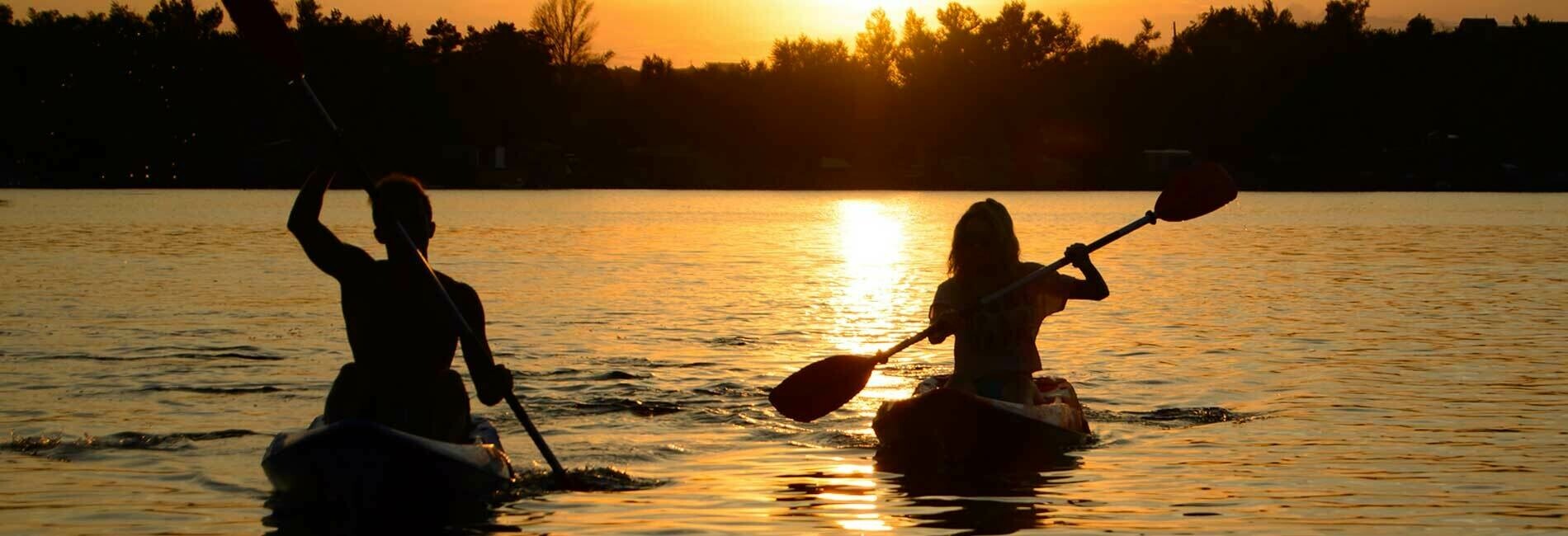 Couple Kayaking in Lake