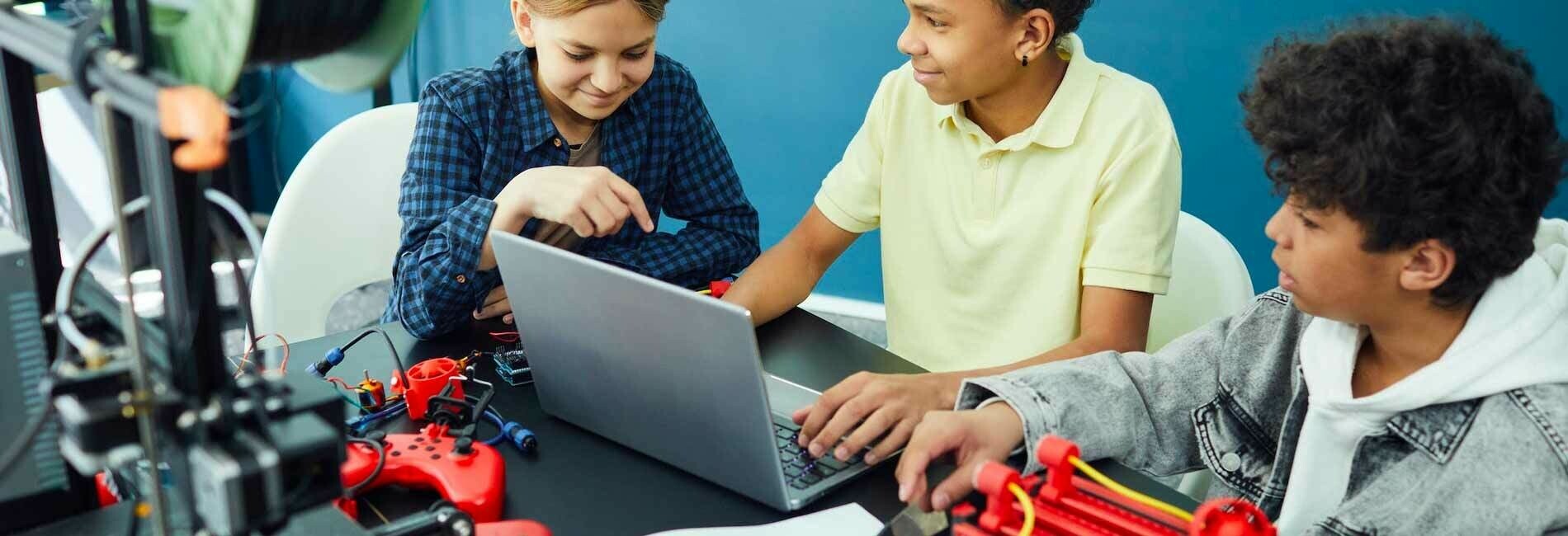 Kids Using 3 D Printer